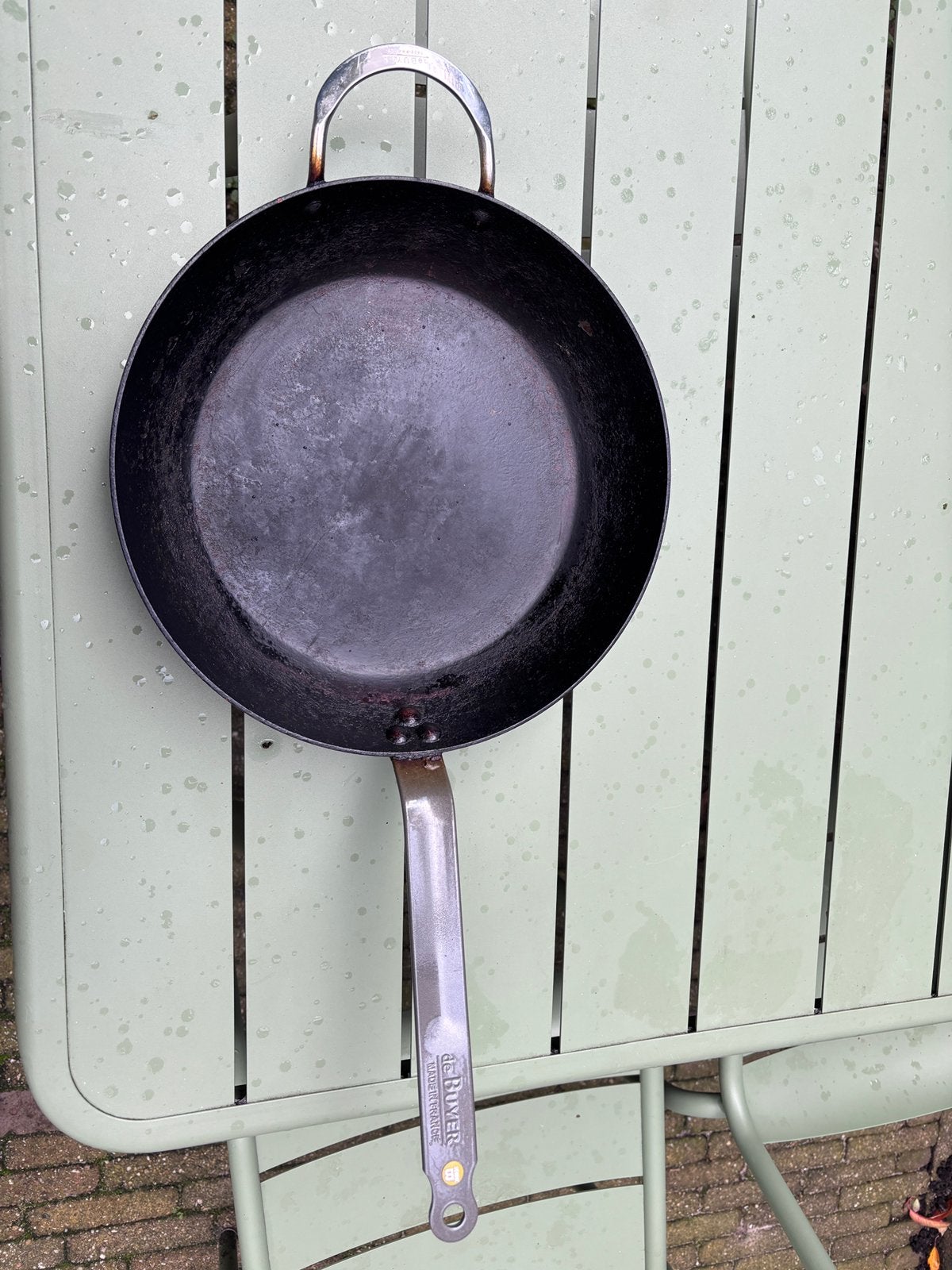 De Buyer Mineral B koekenpan 32 cm, Huis en Inrichting, Ophalen, Koekenpan, Gebruikt, Gietijzer