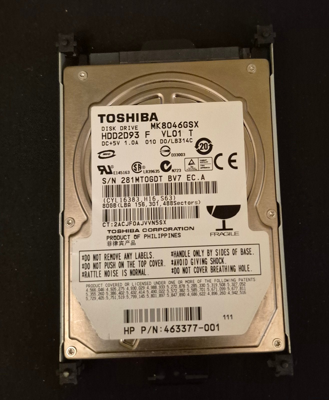 Toshiba MK8046GSX 80GB HDD - Nieuw, doos geopend, Computers en Software, Harde schijven, Intern, Toshiba, Server, Nieuw