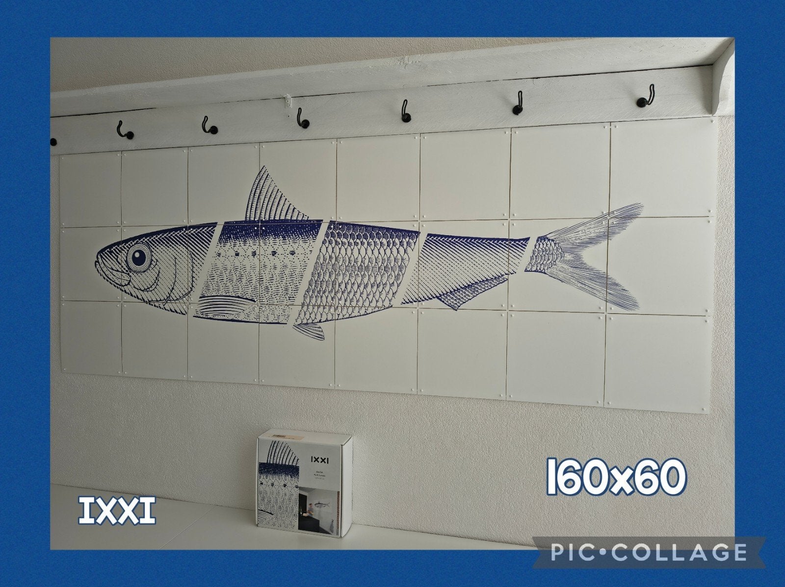 IXXI Blue Fish Wanddecoratie Hip & Hanneke 160x60 cm, Ophalen of Verzenden