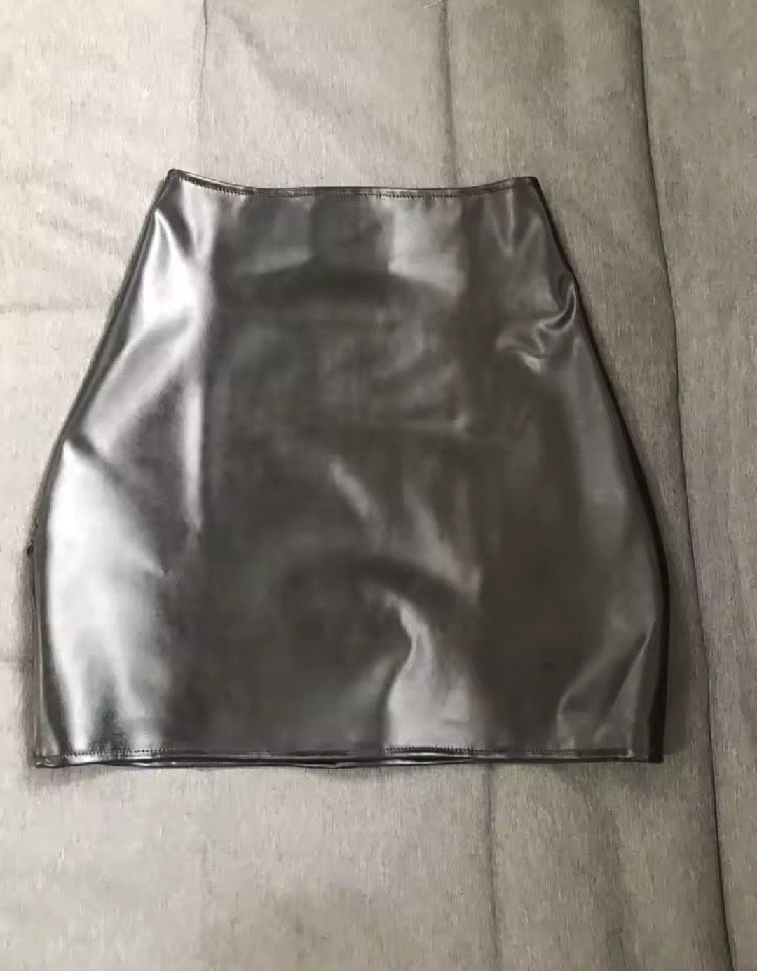Leren Rok met String, tm XXL, Verzenden, Nieuw, Zwart, Boven de knie
