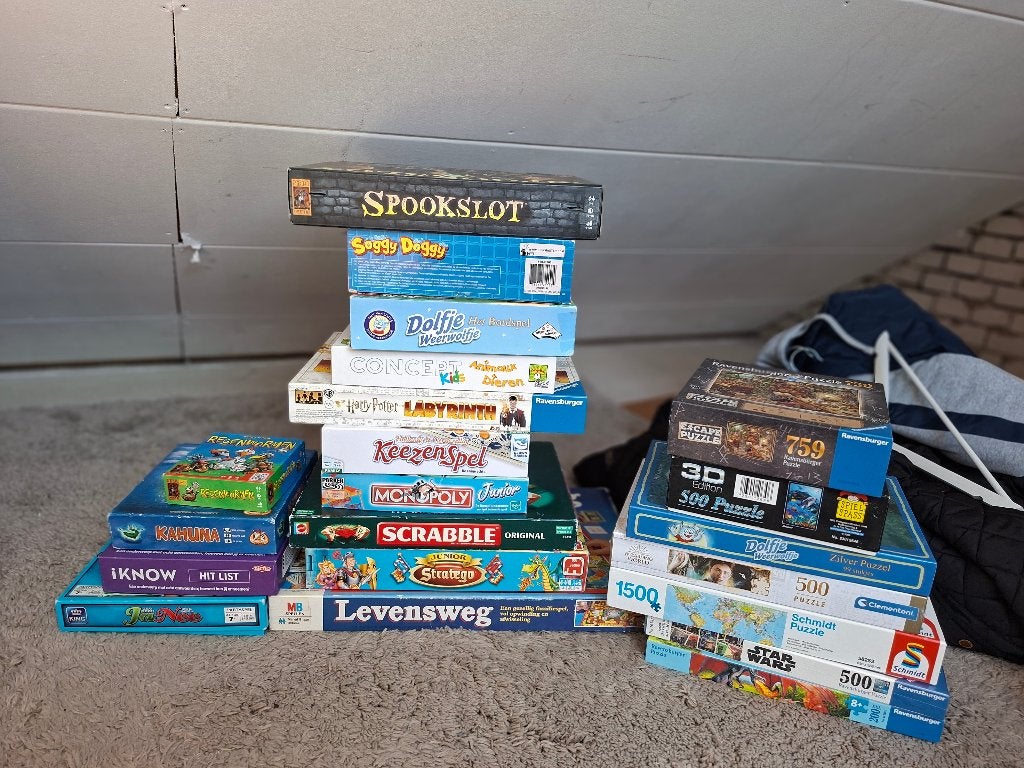 Groot spellen & puzzelpakket – 20+ stuks, Ophalen of Verzenden, Zo goed als nieuw
