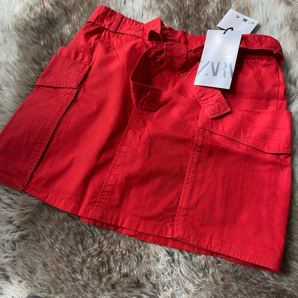 Zara Rode Rok met Stoere Zakken - Maat 152 - Nieuw, Ophalen of Verzenden, Nieuw, Meisje, Jurk of Rok