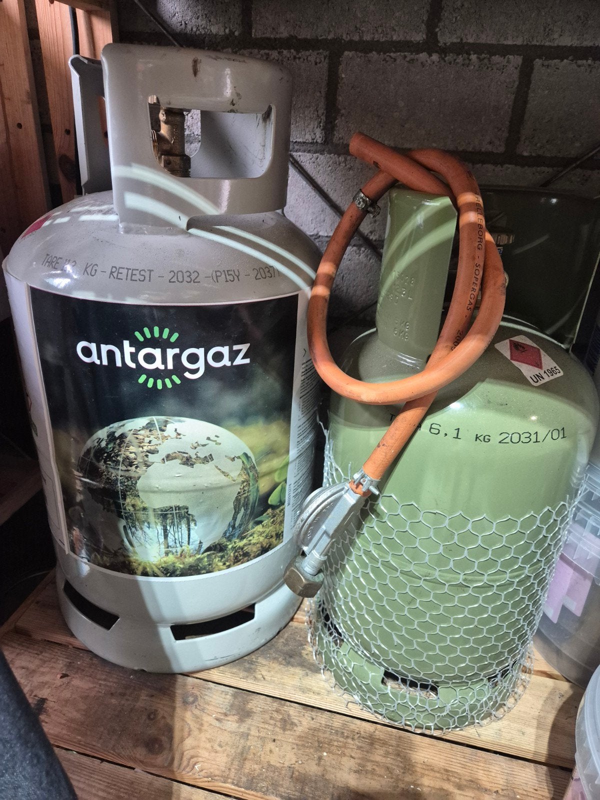 LPG camping gasflessen met regelaar, Ophalen