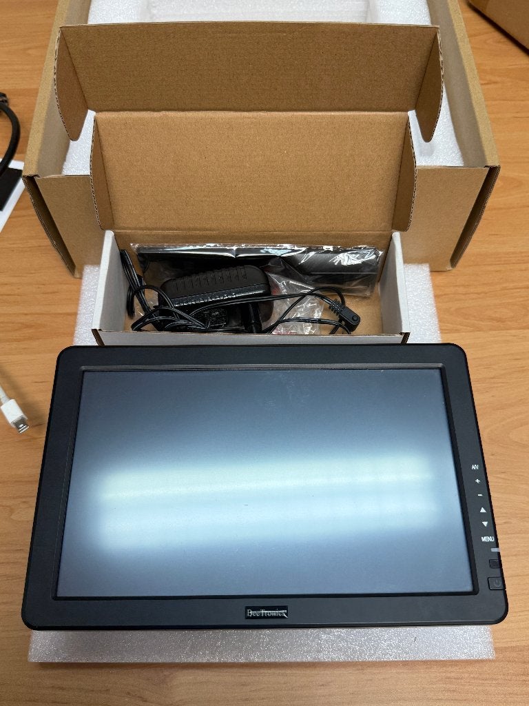 BeeTronics 10TS2 10-inch touchscreen monitor met standaard, Kantelbaar, HDMI, Ophalen of Verzenden, Onbekend