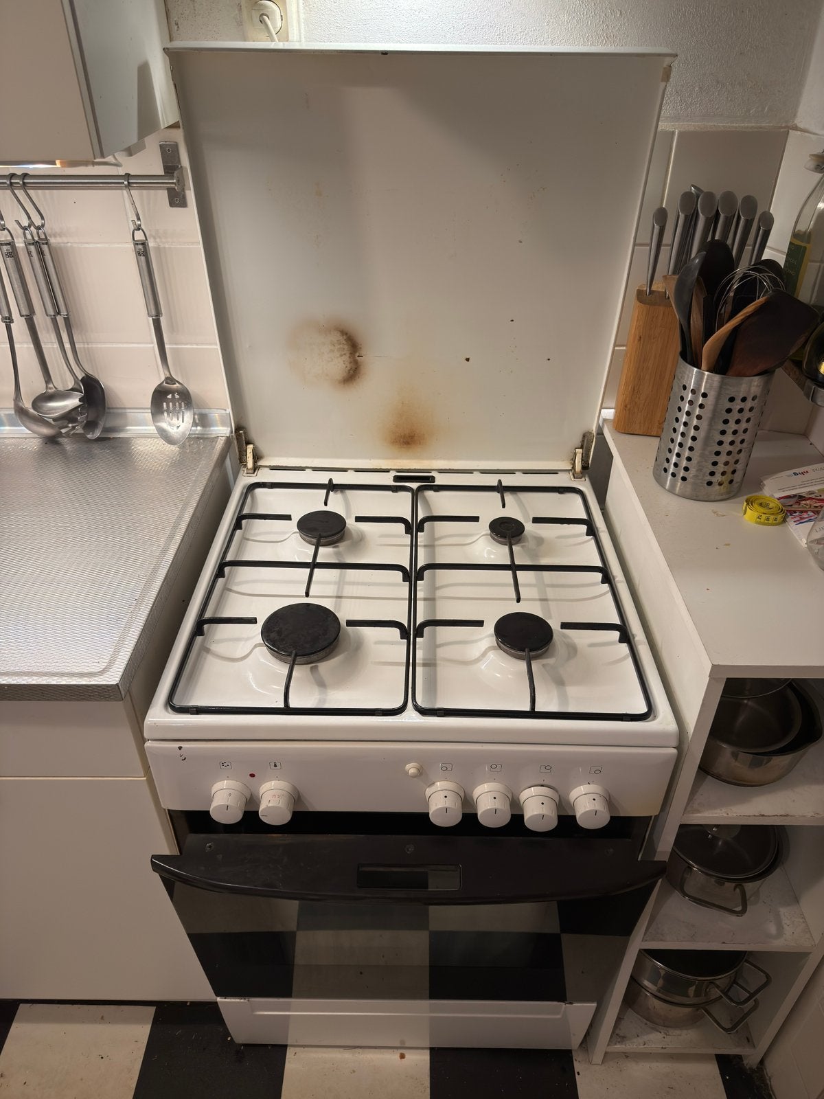 Gasfornuis/oven combinatie, Ophalen, Gebruikt, 4 kookzones, Gas