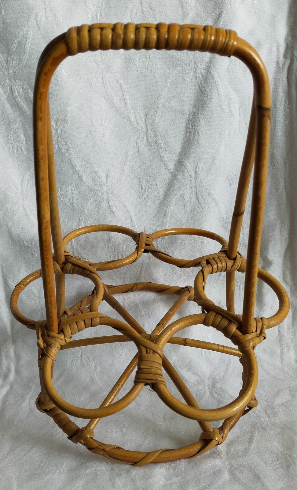 Vintage Deens rotan rekje voor flesjes glazen of planten, Ophalen of Verzenden, Huis en Inrichting