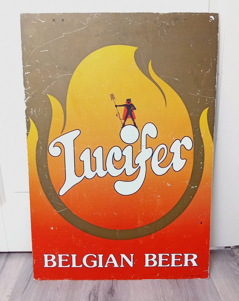 oud metalen bord Lucifer/Witbier, Verzenden, Reclamebord