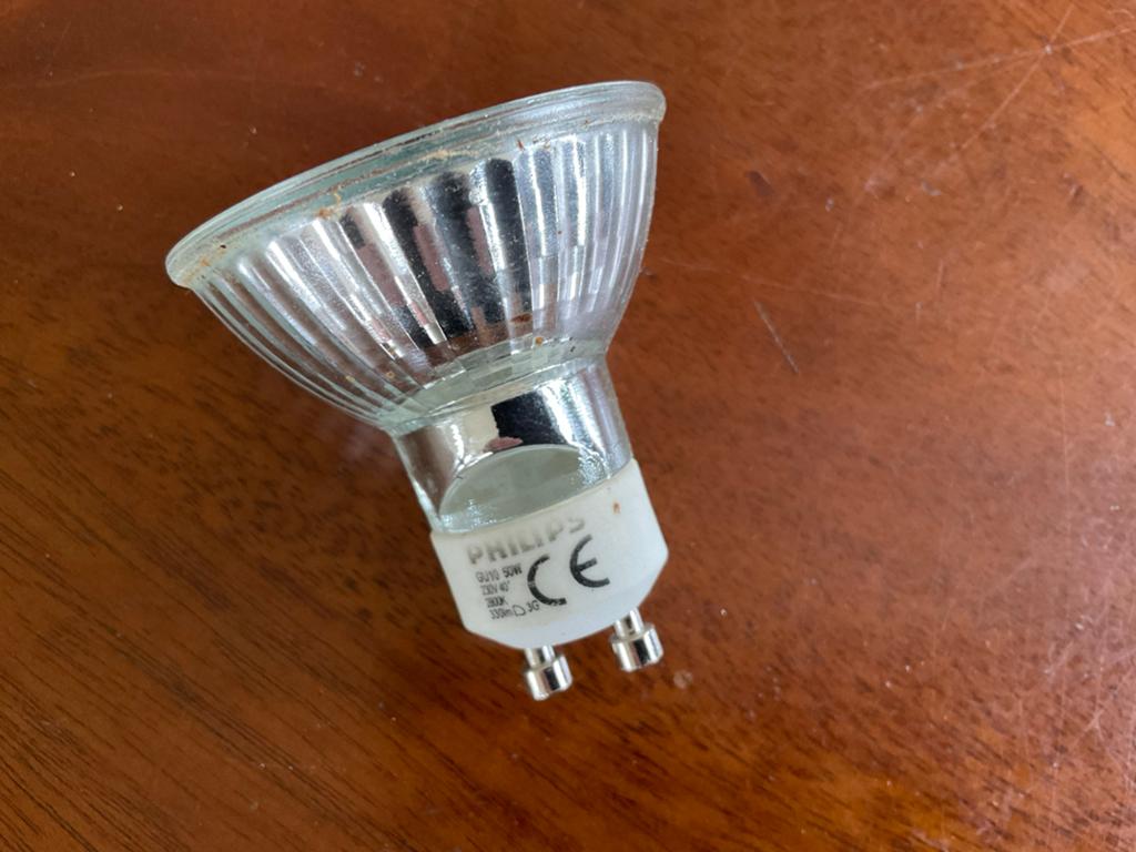 Philips GU10 50W Halogeen Spotlampen, 10 st, Gebruikt, Halogeen (gloei)lamp, Bipin of Steekvoet, Ophalen