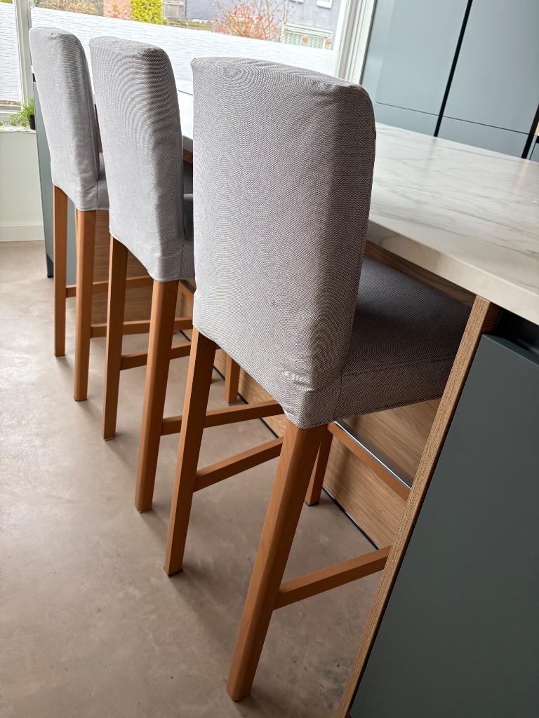 Barkrukken bergmund 3 stuks, Huis en Inrichting, Barkrukken, Ophalen, 60 tot 90 cm, Zo goed als nieuw, 3 krukken
