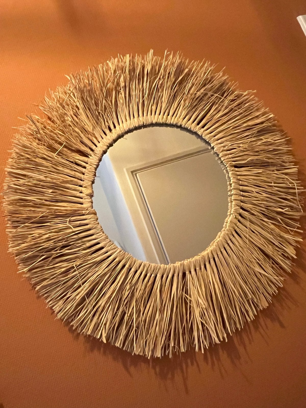 5 rotan spiegels van Xenos, Ophalen, Minder dan 50 cm, Rond, Zo goed als nieuw