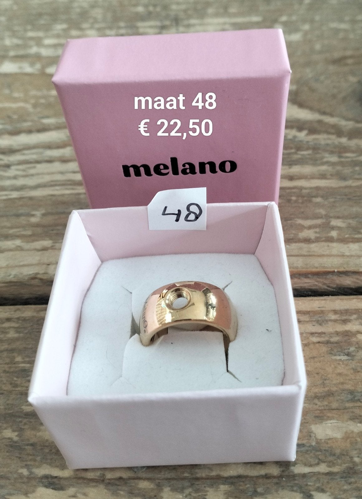 Melano ring maat 48, IJzer of Staal, Nieuw, Ophalen of Verzenden, Kleiner dan 17