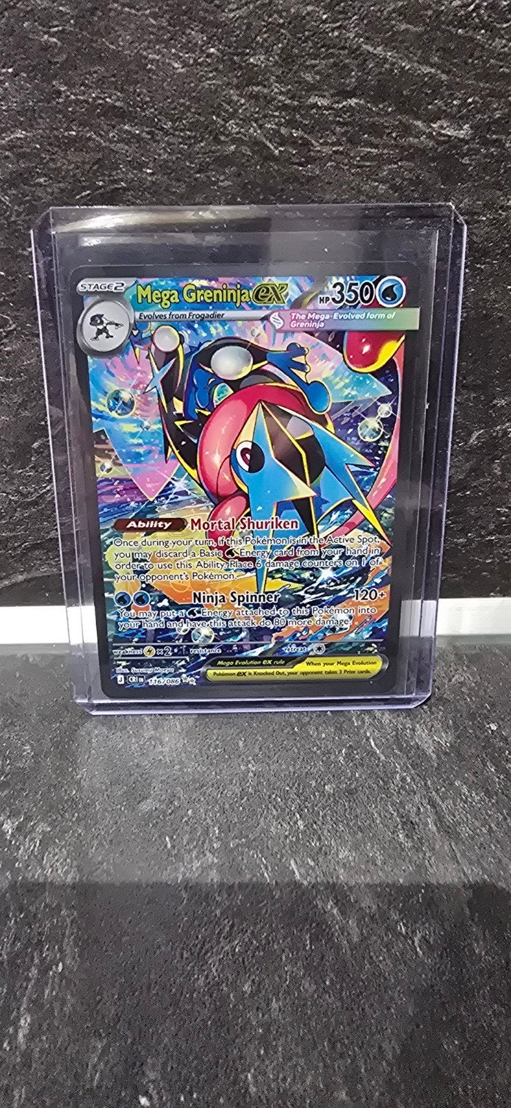 Mega Greninja EX Pokémon Kaart 116/086, Ophalen, Zo goed als nieuw, Losse kaart