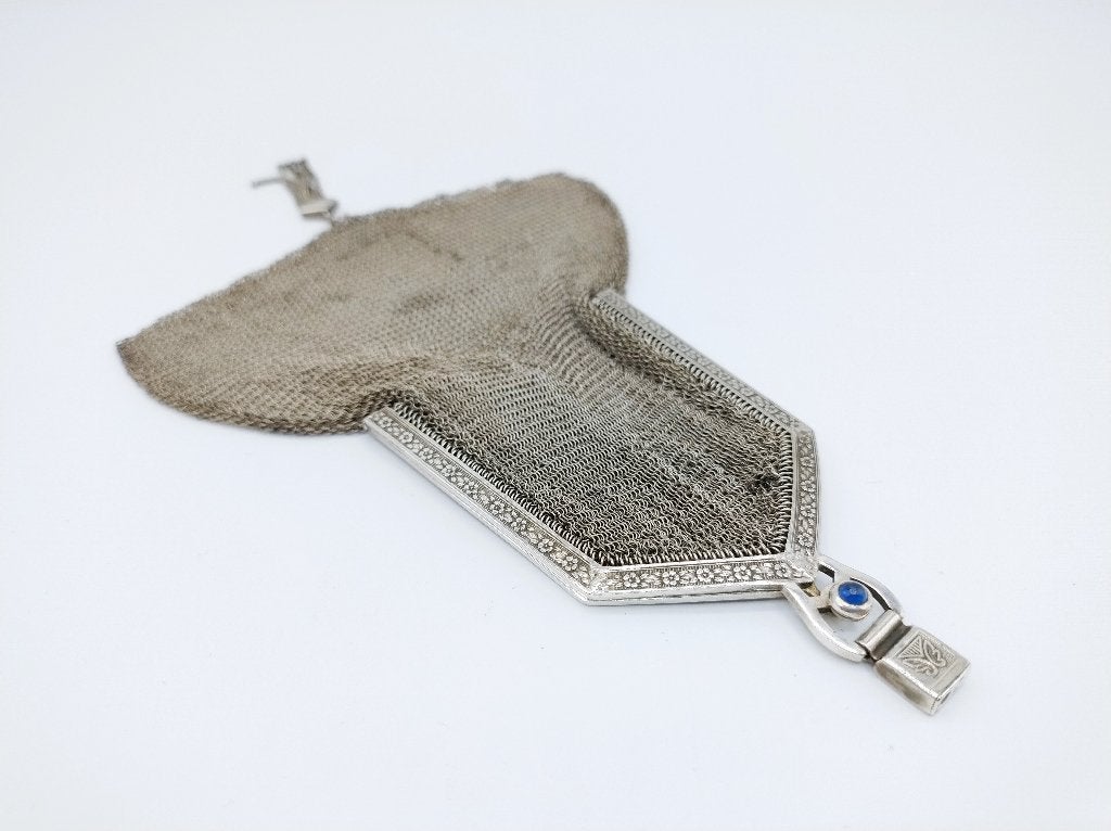 Zilveren art deco beursje, L. Kuppenheim, maliënkolder, 1915, Verzenden, Zilver