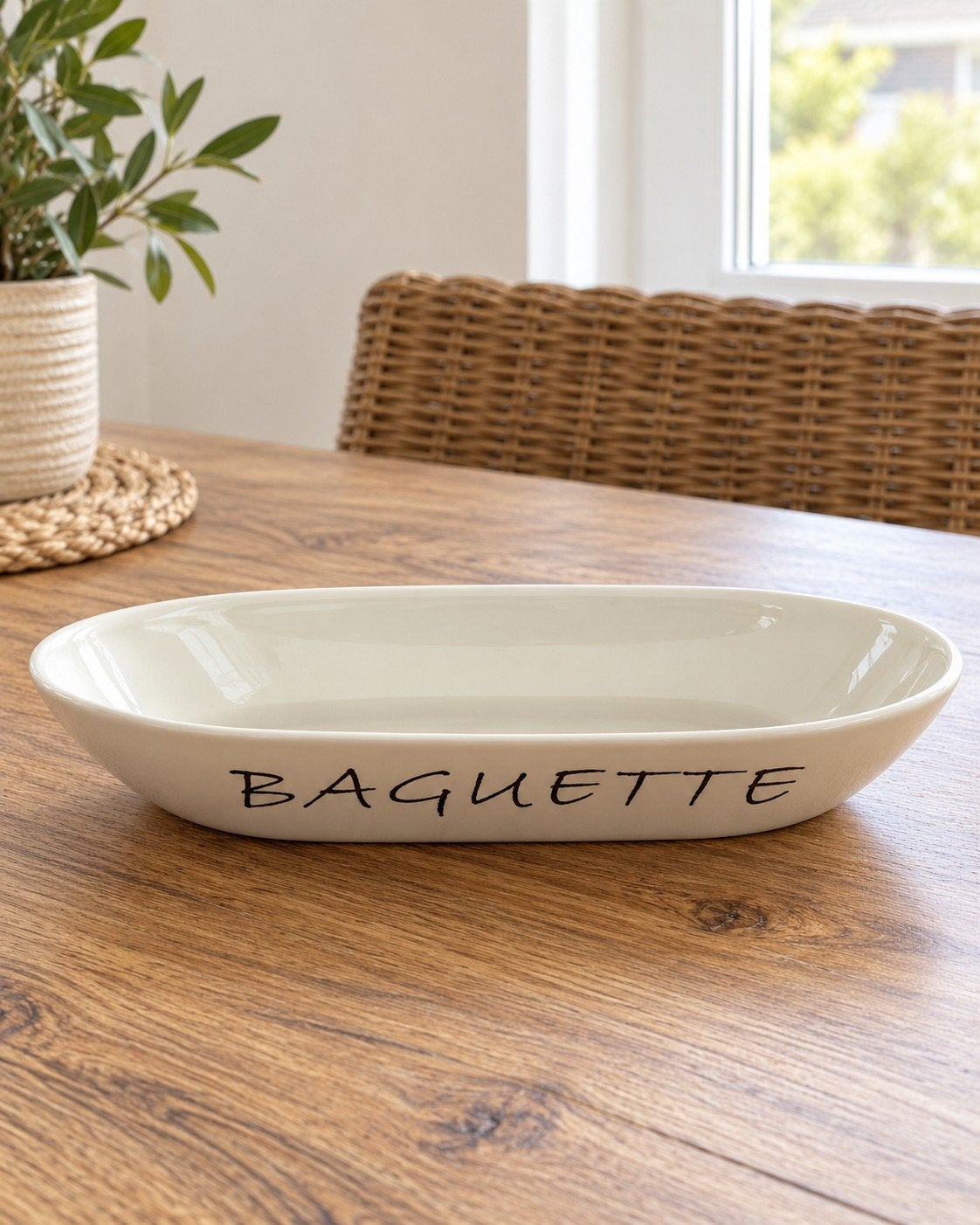 Rivièra Maison Baguette Broodschaal - Crème/Wit, Ophalen, Gebruikt, Steen/keramiek, Wit