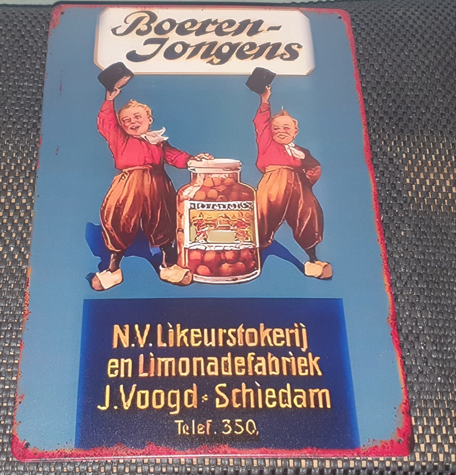 Boerenjongens  Reclamebord - J. Voogd Schieda, Ophalen of Verzenden, Nieuw, Reclamebord