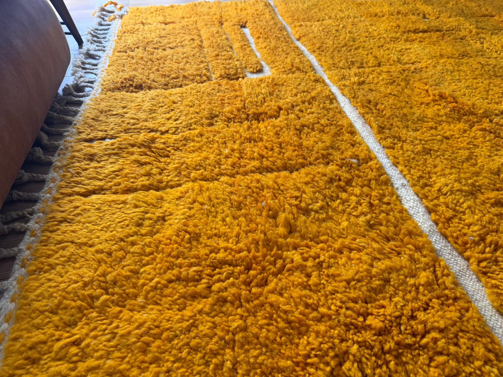 Marokkaans statement tapijt saffron orange 312 x 241 cm, 1053 ML, Amsterdam, Info@bababoho.com, 200 cm of meer, Ophalen of Verzenden