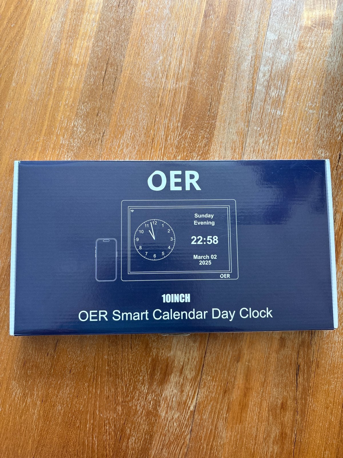 Nieuwe OER Smart Calendar Day Clock - 10 inch, Ophalen of Verzenden, Nieuw, Digitaal, Wekker of Tafelklok