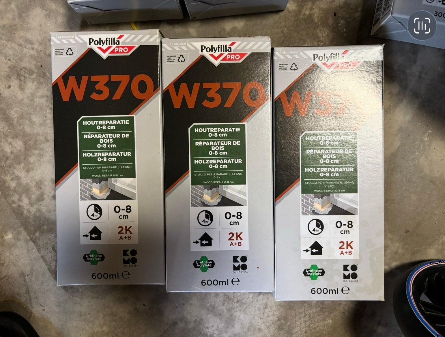 Polyfilla w370 , nog 4 sets, Doe-het-zelf en Verbouw, Schildersmaterialen, Verzenden, Zo goed als nieuw, Overige typen