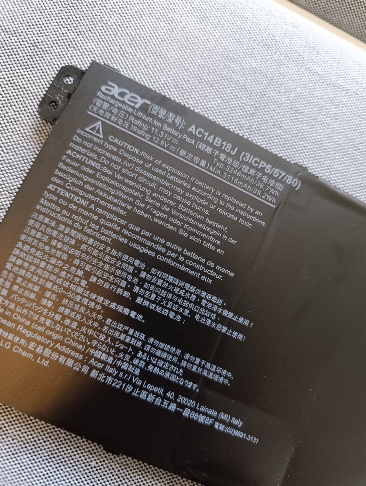 Zo goed als nieuwe Acer laptop accu (AC14B18J), Ophalen of Verzenden, Zo goed als nieuw, Acer