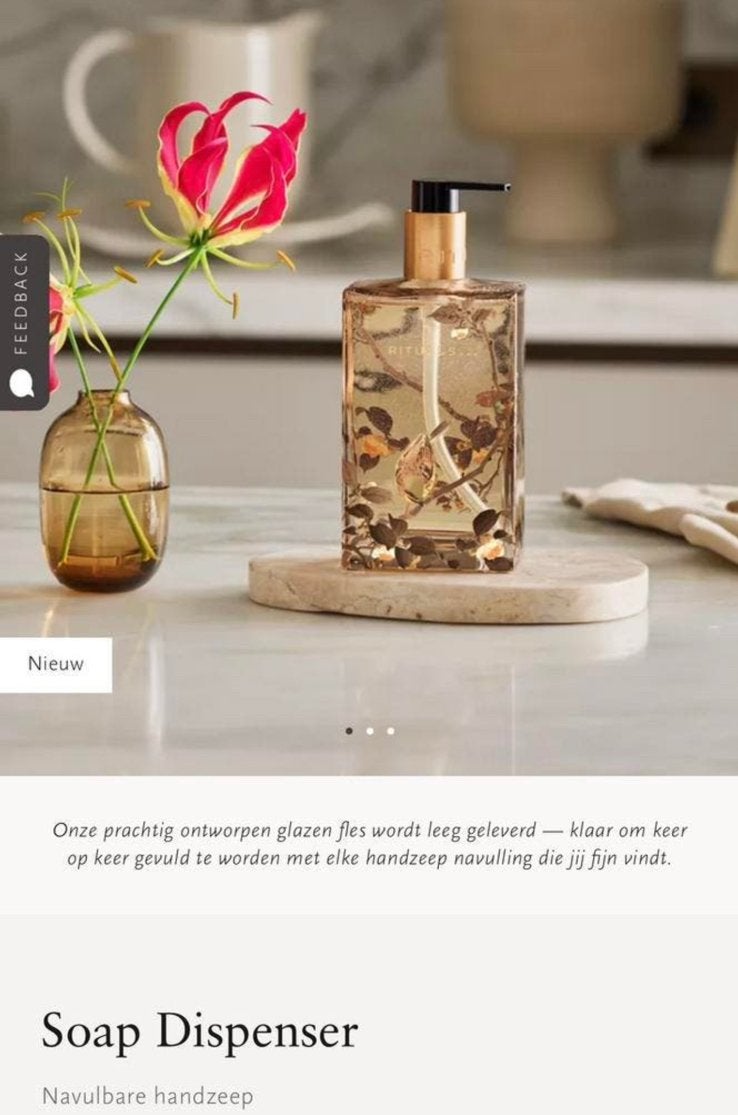 Rituals Soap Dispenser van glas met vogel 🤩🎁 Nieuw, Ophalen of Verzenden, Nieuw, Bad & Douche