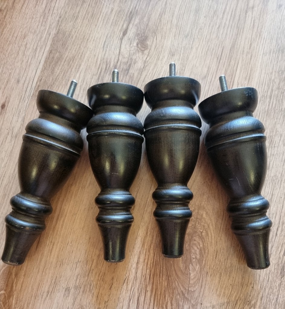 Set van 4 donkerhouten barok/klassieke meubelpoten, Ophalen, Gebruikt, Bruin, Vier