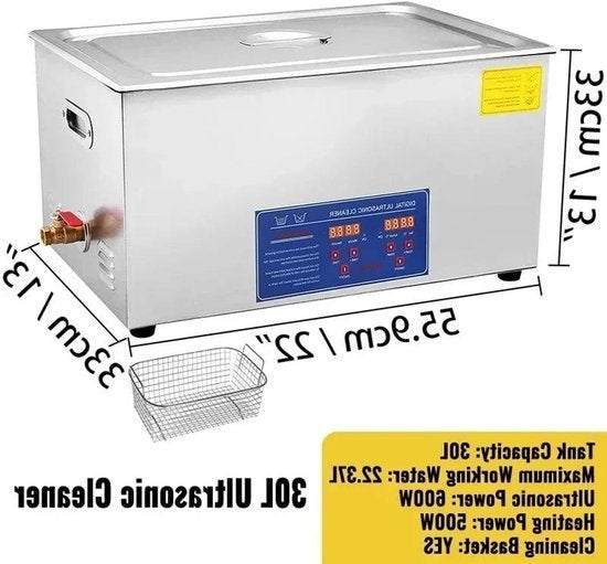 Ultrasoon Reiniger - Roestvrij Staal Professionele - Ultraso, Corvance B.V., Verzenden, Nieuw, Corvancebol@gmail.com