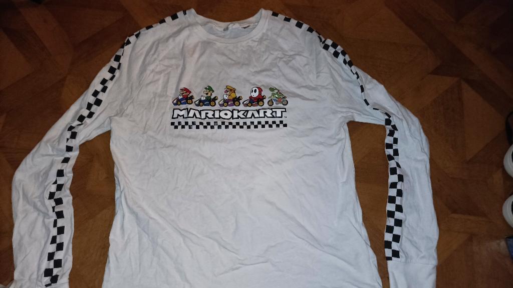 Super Mario witte longsleeve maat 170, Ophalen of Verzenden, Zo goed als nieuw, Jongen, Shirt of Longsleeve