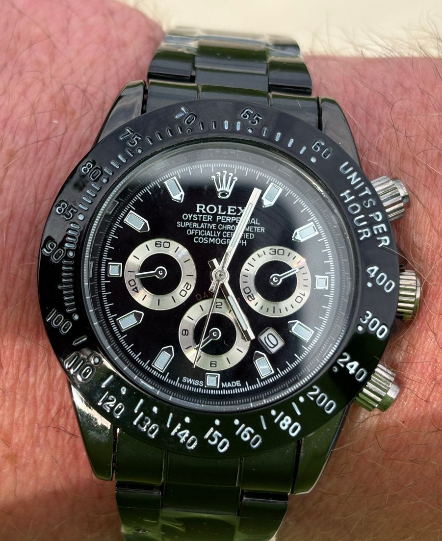 Rolex Daytona Chronograaf Zwart Herenhorloge, Gebruikt, Verzenden, Polshorloge, Rolex