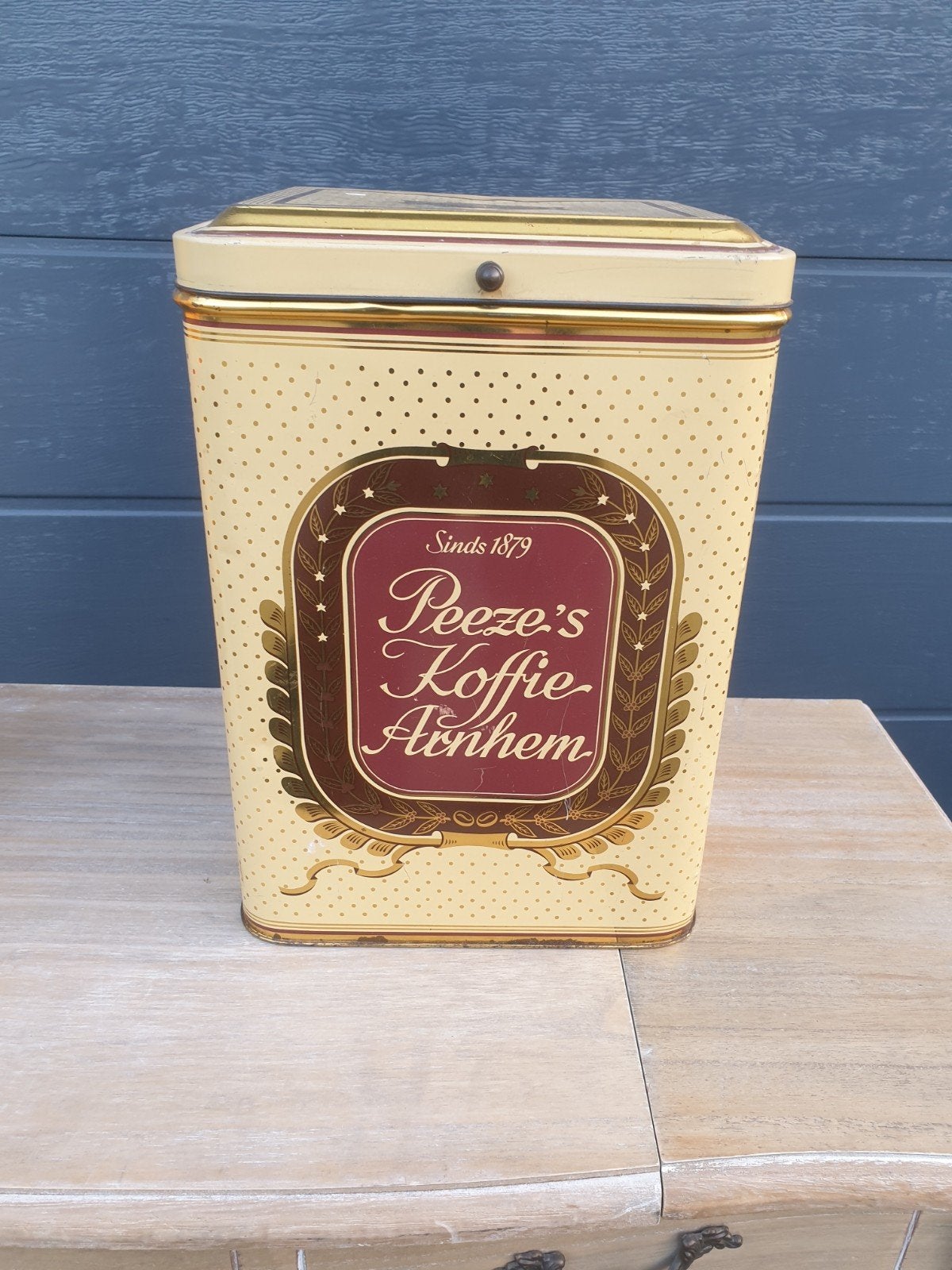 prachtig Peeze's Koffie blik  Arnhem, Verzamelen, Blikken, Ophalen of Verzenden, Zo goed als nieuw, Koffie