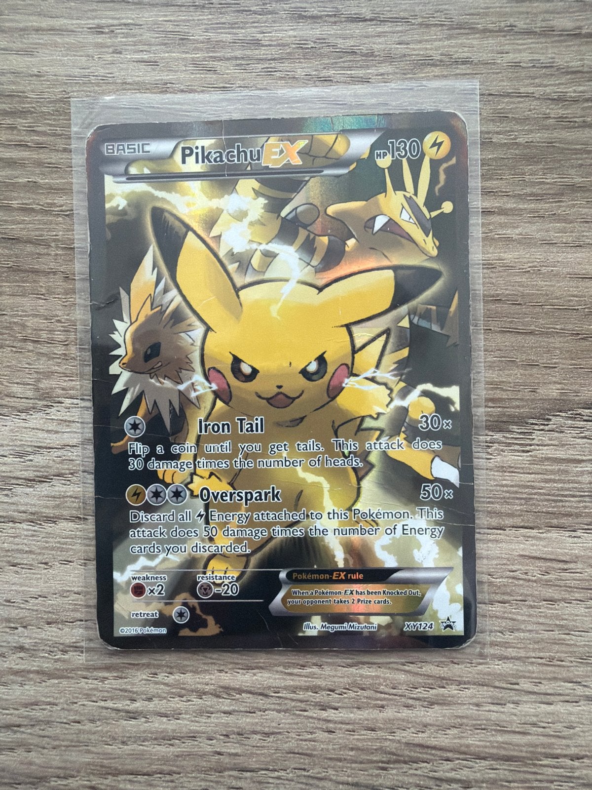 Pikachu EX XY124 Pokémon Kaart, Ophalen of Verzenden, Gebruikt, Losse kaart