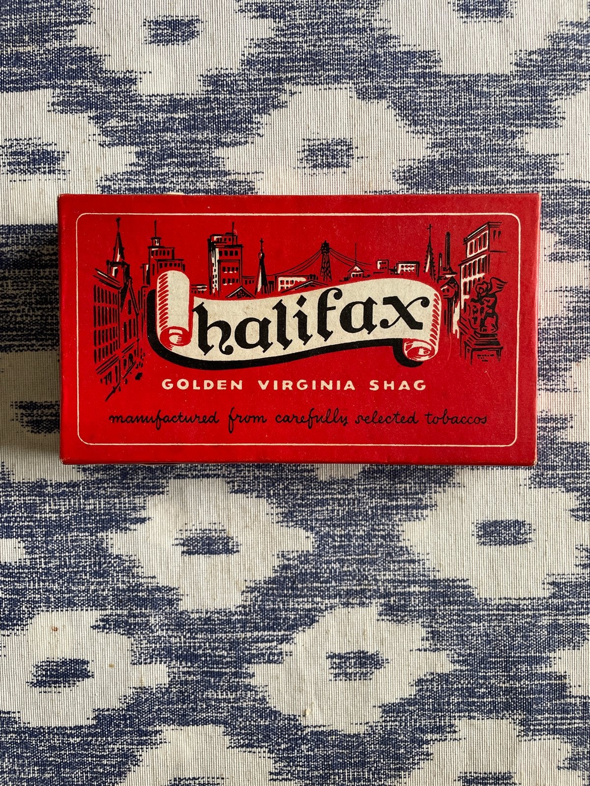 Vintage Halifax Tabaksdoos - Golden Virginia Shag, Verzamelen, Ophalen of Verzenden, Gebruikt, Tabaksdoos of Verpakking