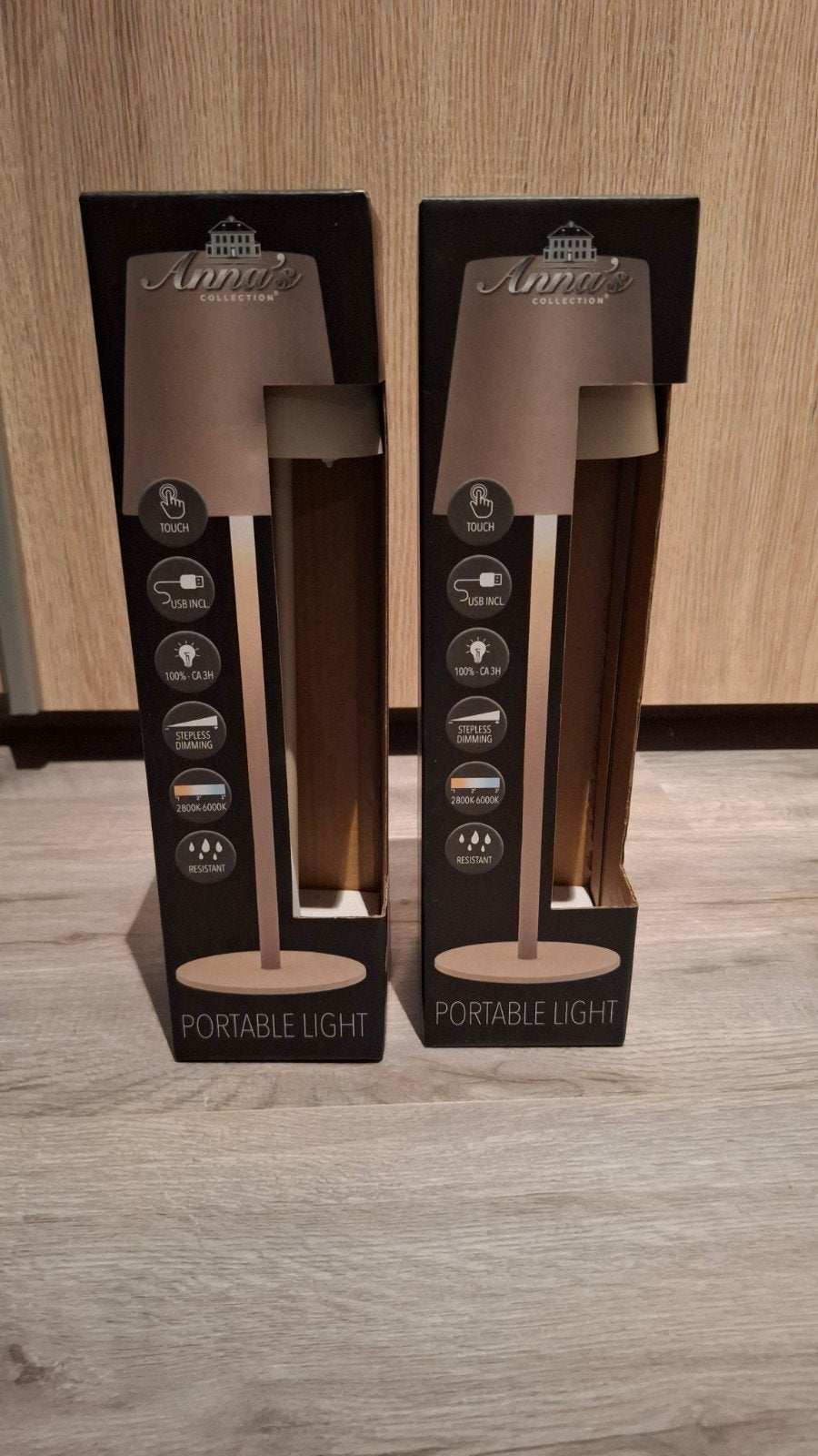 Set van 2 draadloze tafellampen, Huis en Inrichting, Beige, Kunststof, Overige merken, Ophalen of Verzenden