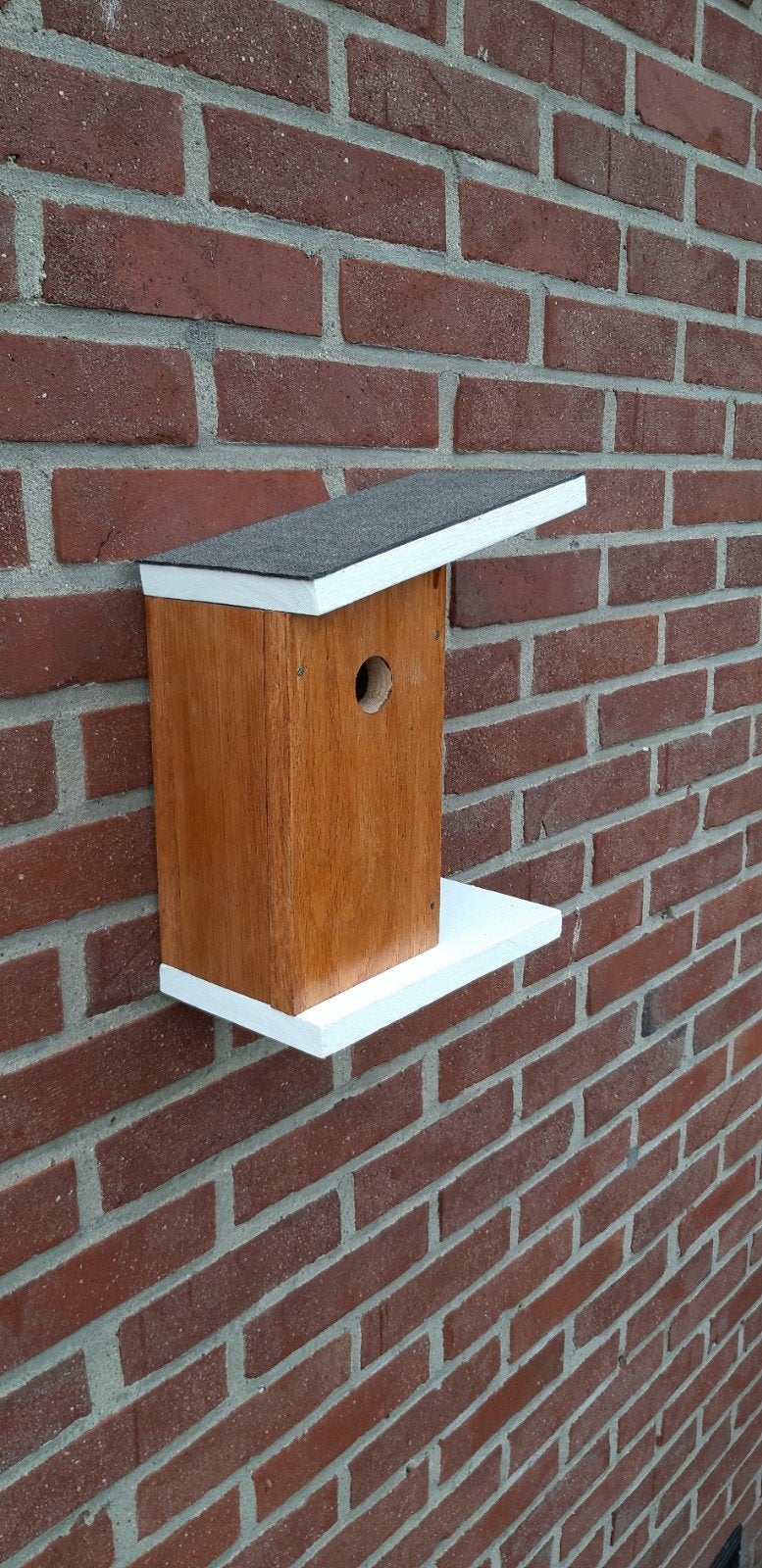 Eikenhouten vogelhuisje voor koolmees, bitumen dak, Ophalen of Verzenden, Nieuw