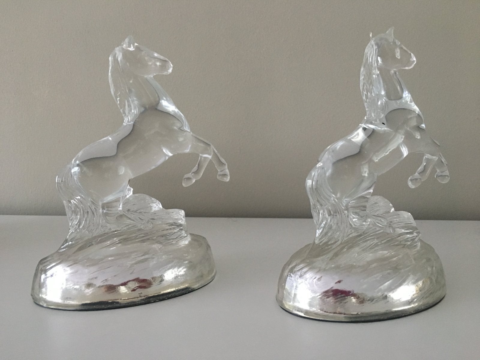 2 Kristallen Paarden Beeldjes - Decoratief, Antiek en Kunst, Antiek | Glas en Kristal, Ophalen of Verzenden