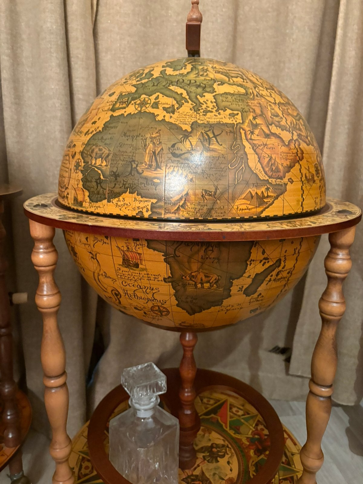ITALIAANSE bar globe drank wereldbol barglobe globebar, Ophalen, Zo goed als nieuw