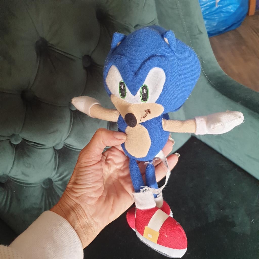 Sonic hedgehog knuffel Super Mario 23 cm 2204, Gebruikt, Overige merken, -, Overige karakters