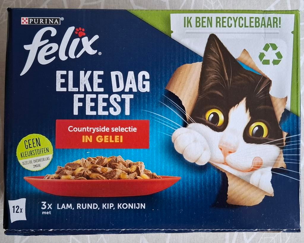 Felix elke dag feest natvoer., Ophalen of Verzenden, Kat