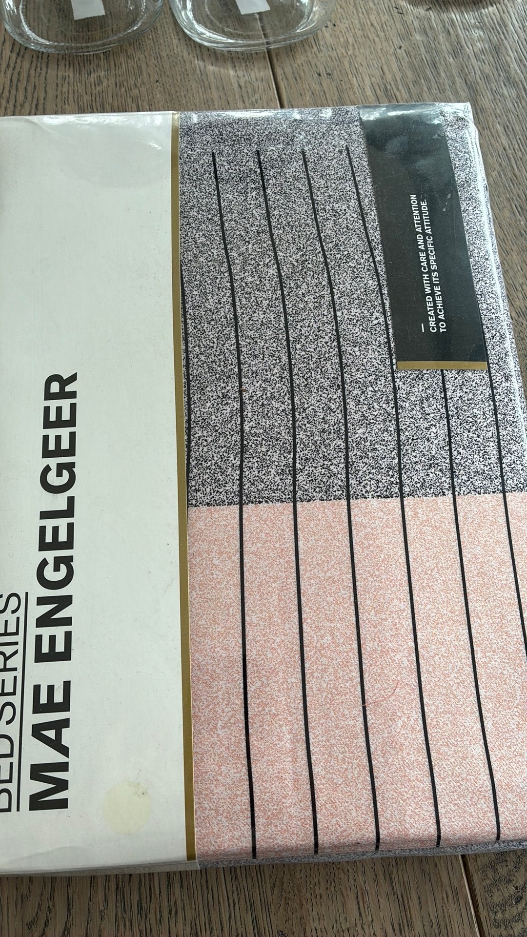 MAE ENGELGEER Dekbedovertrek Edge Black 140x200/220, Eenpersoons, Zwart, Dekbedovertrek, Nieuw