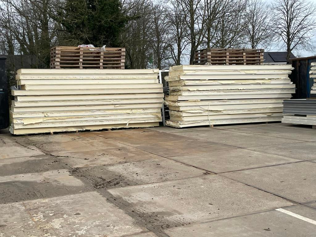 Sandwichpanelen 17 cm verschillende lengtes zie omschrijving, Ophalen, Gebruikt, Hardschuim (Pir), 15 m² of meer
