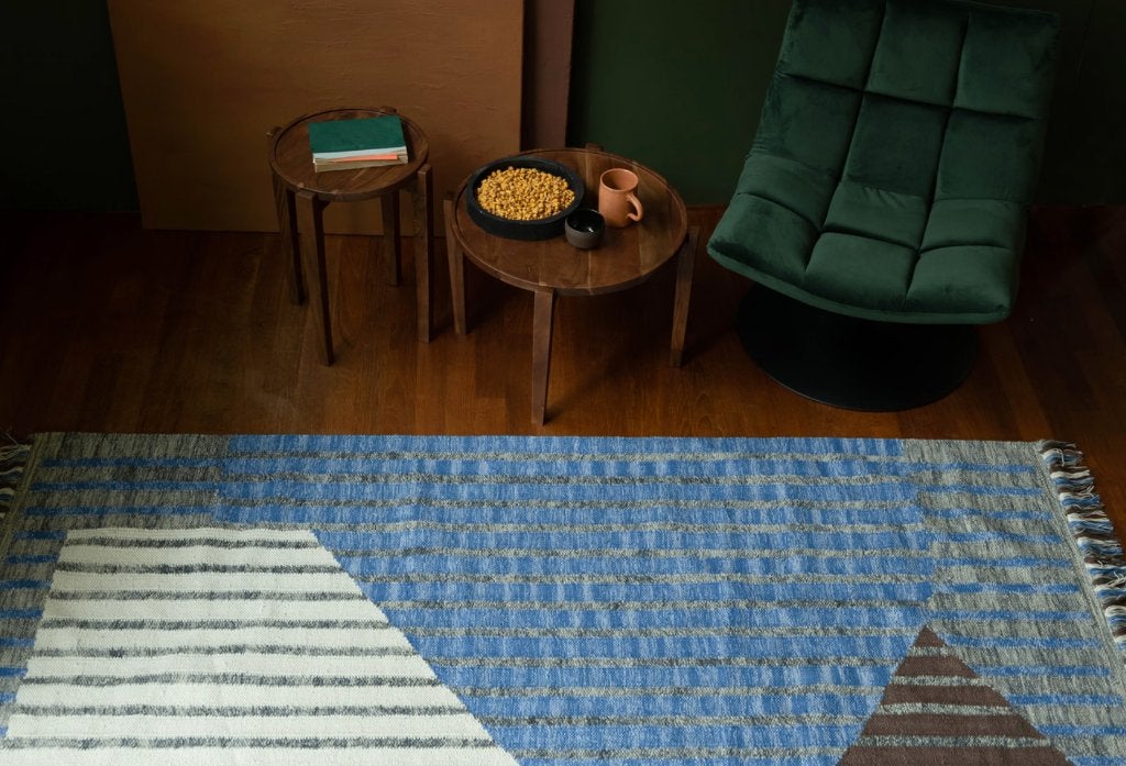 Dutchbone Hampton Vloerkleed 200x300 Blauw | Van €479, nu, Dutchbone, Blauw, Ophalen of Verzenden, Dutchbone