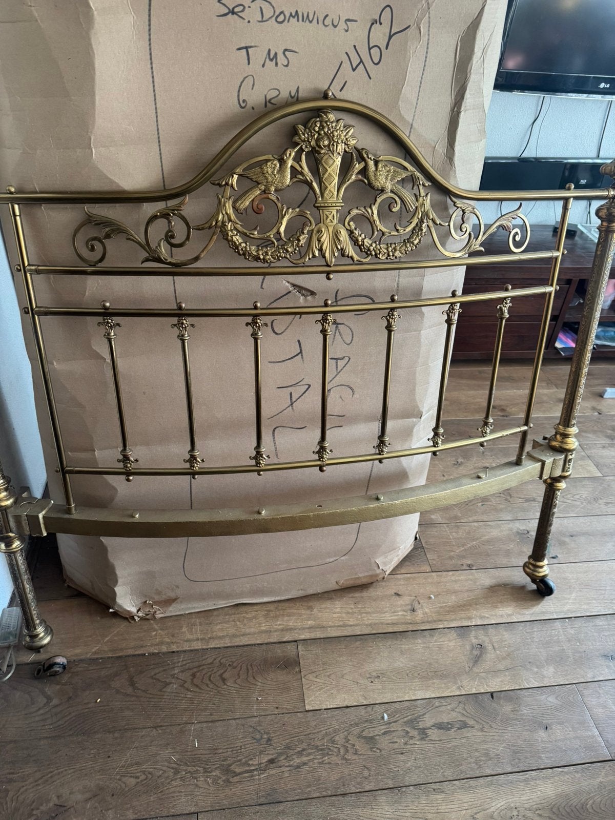 Compleet antiek massief messing bed, Ophalen