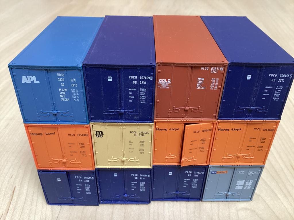 Piko H0 20 voet containers, de prijs is voor set van 3., Ophalen of Verzenden, Zo goed als nieuw, 1:50 tot 1:144