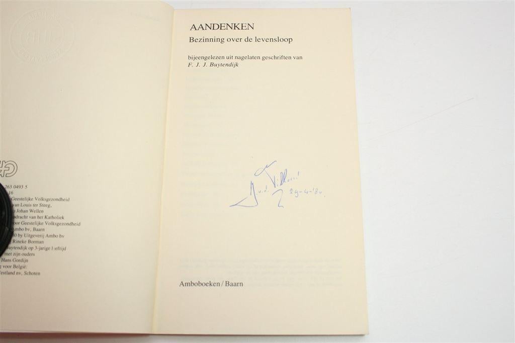 Aandenken [F.J.J. Buytendijk] — Bezinning op De Levensloop, Ophalen of Verzenden, Gelezen