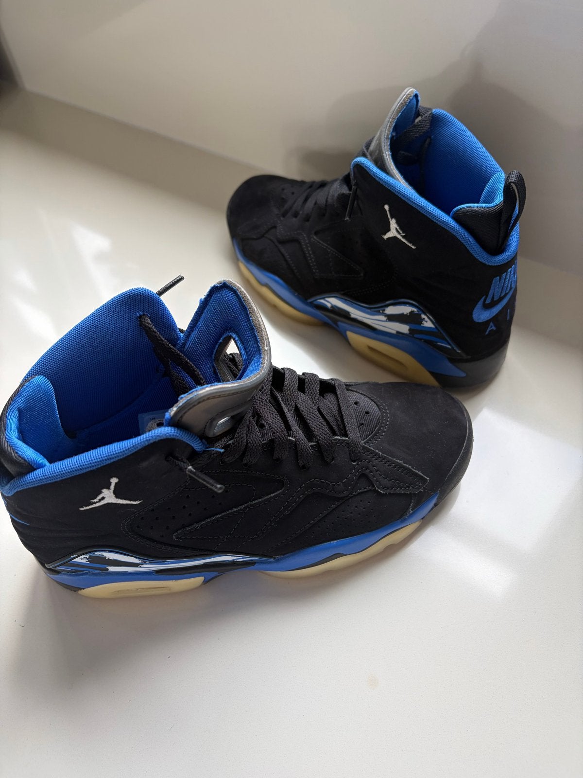Nike Air Jordan Flight 45 High - maat 39 Zwart/Blauw, Ophalen of Verzenden, Gedragen, Zwart, Sneakers of Gympen
