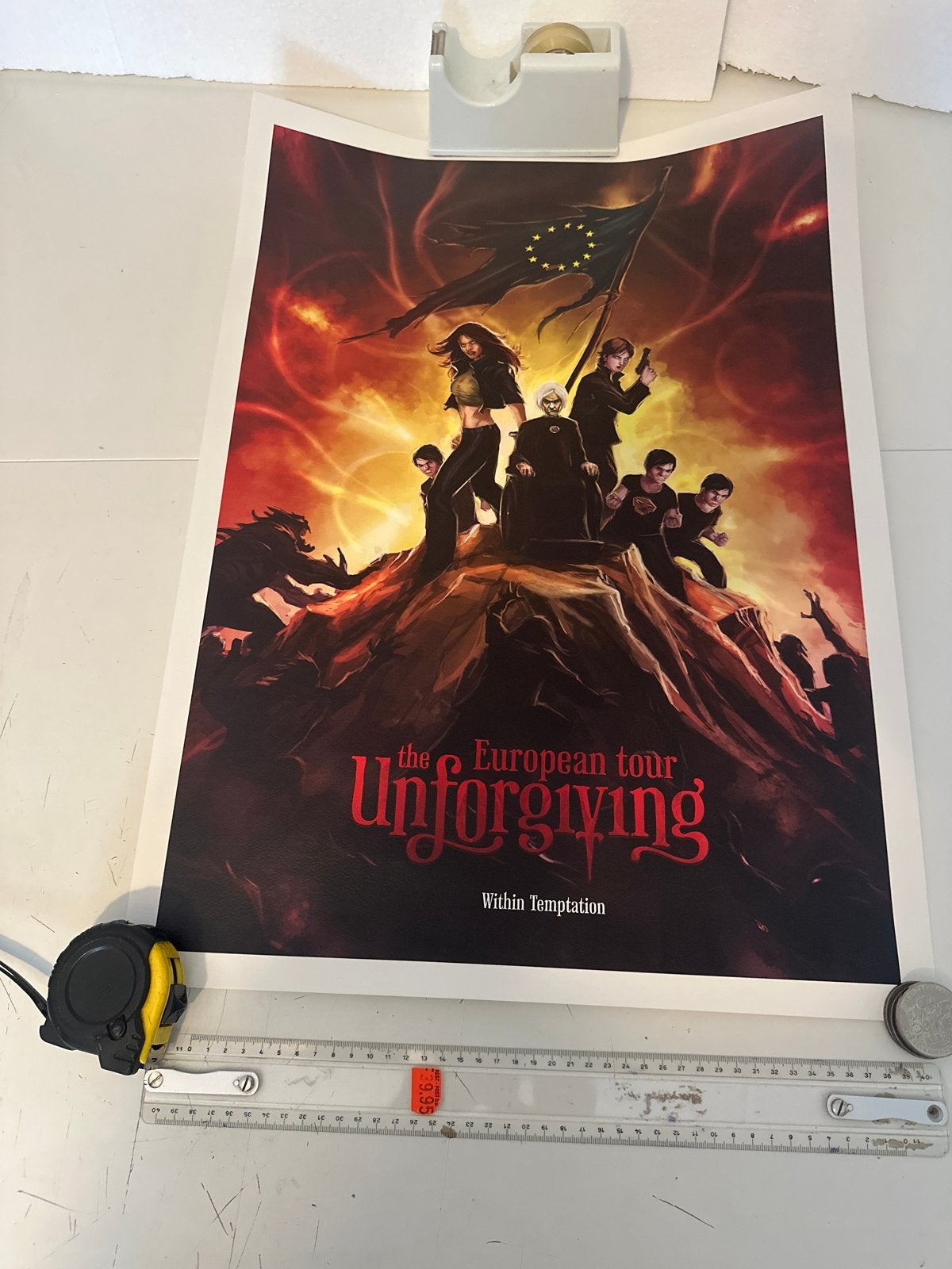 Within Temptation The Unforgiving European Tour Poster, Ophalen of Verzenden, Zo goed als nieuw