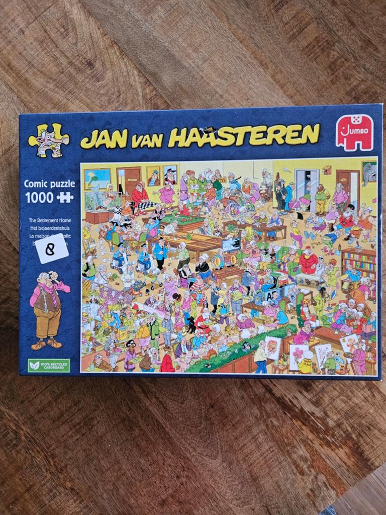 Jan van Haasteren, het bejaardentehuis, 1000 stukjes, Ophalen, 500 t/m 1500 stukjes, Zo goed als nieuw