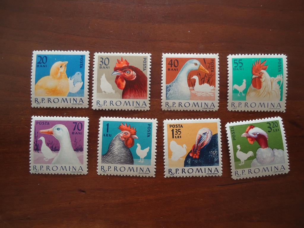 Vogels pluimvee Roemenië 1963, mi. 2145-52 postfris/ongebrui, Ophalen of Verzenden, Postfris, Dier of Natuur
