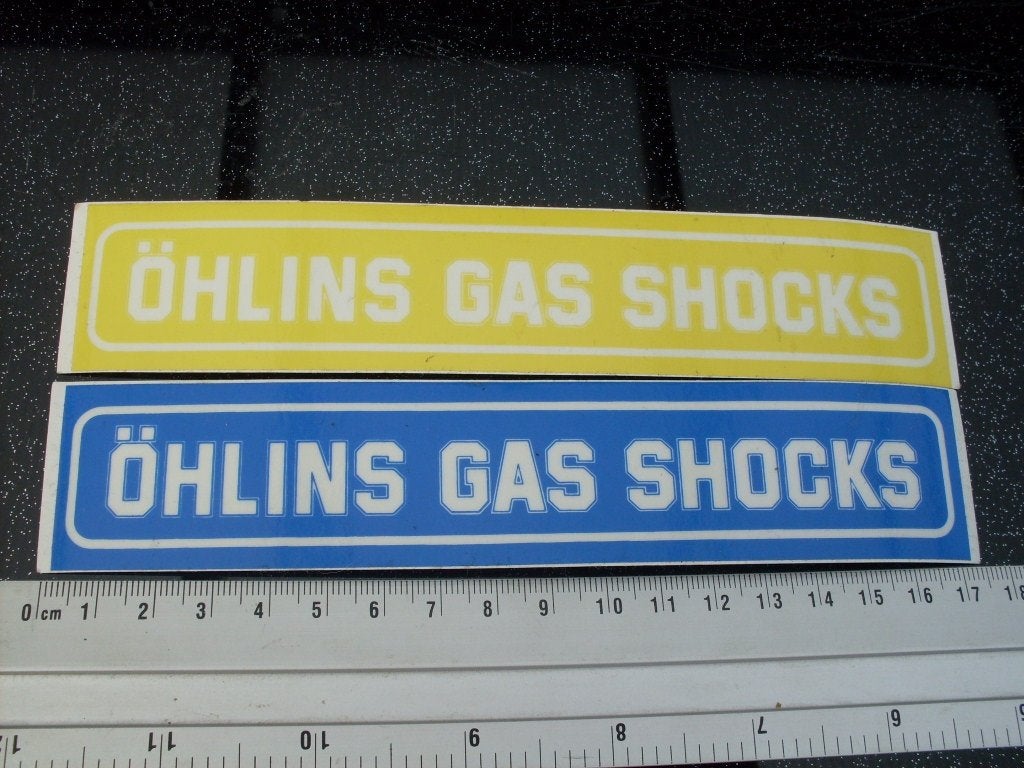 2x sticker ohlins gas shocks Wim Kroon import logo, Verzenden, Zo goed als nieuw, Merk