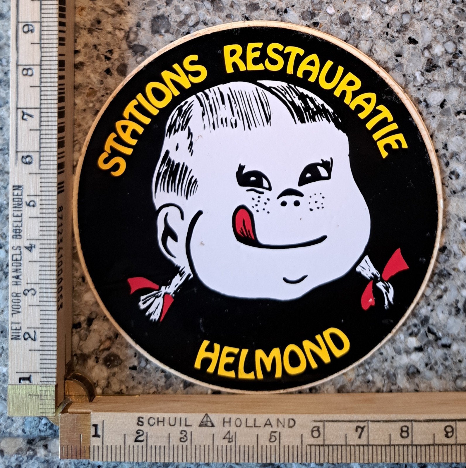 Vintage sticker stations restauratie Helmond strip, Verzamelen, Ophalen of Verzenden, Zo goed als nieuw, Overige typen