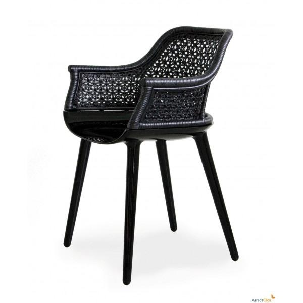 4 x Prachtige zwarte Marcel Wanders Cyborg stoelen webbing, Twee, Zwart, Ophalen of Verzenden, Zo goed als nieuw